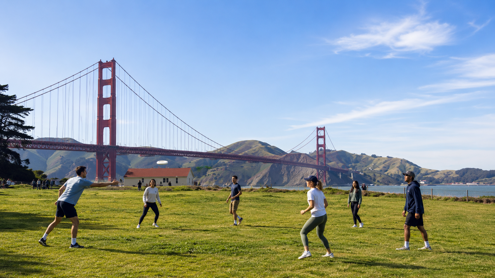 Get out a play at Crissy Field and see the Golden Gate Bridge