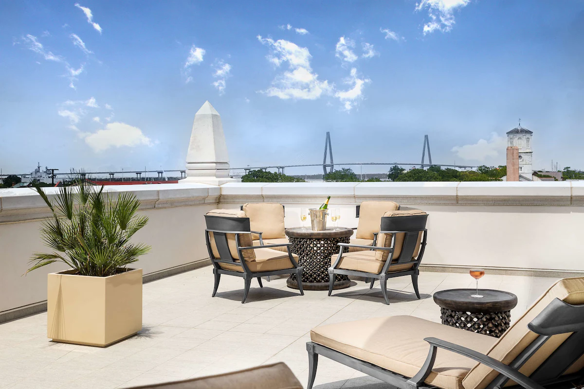 Take in the view from the rooftop terrace