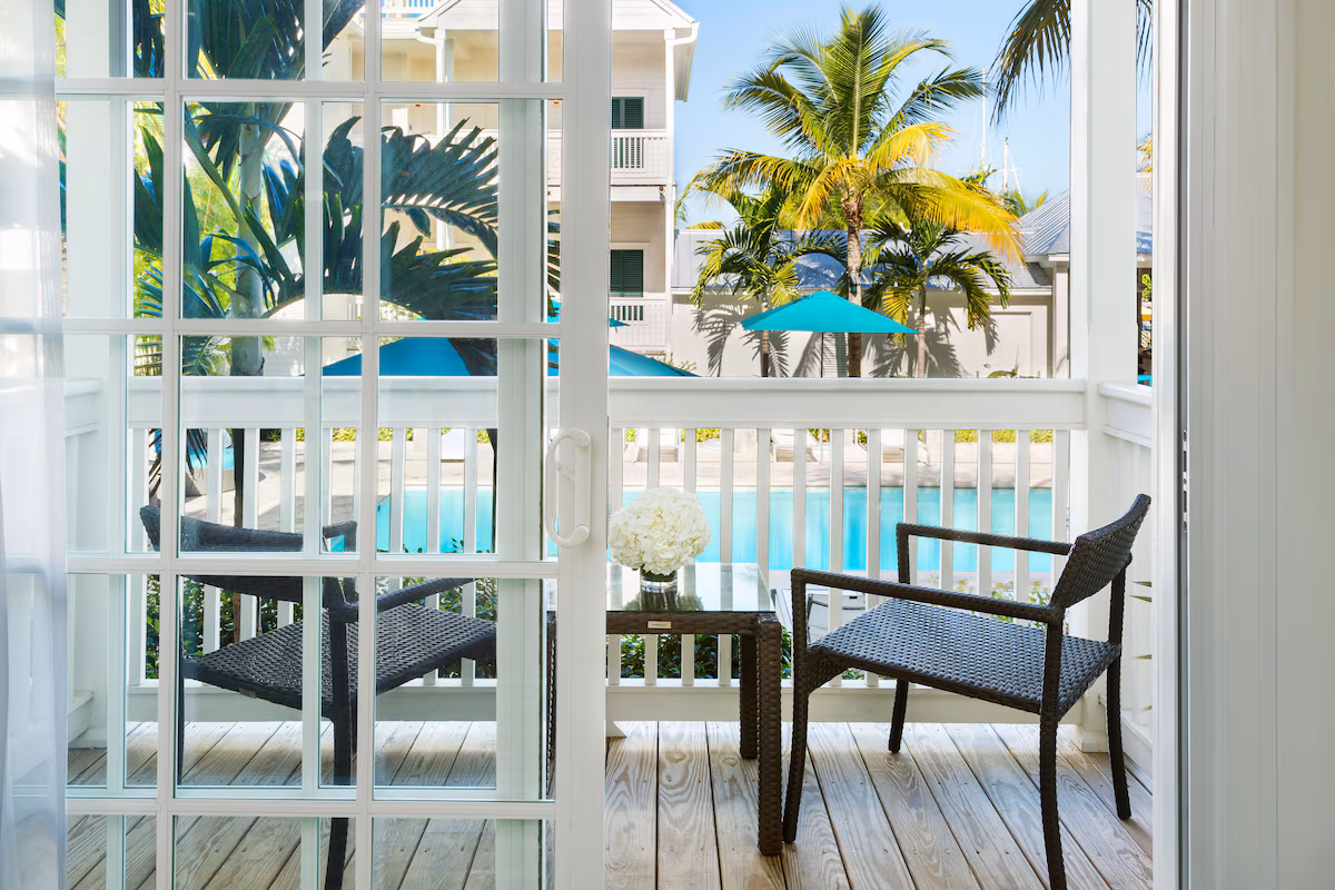Balcony overlooking the pool