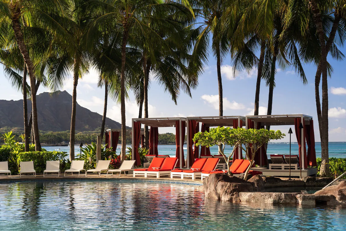 Oceanfront pool cabanas