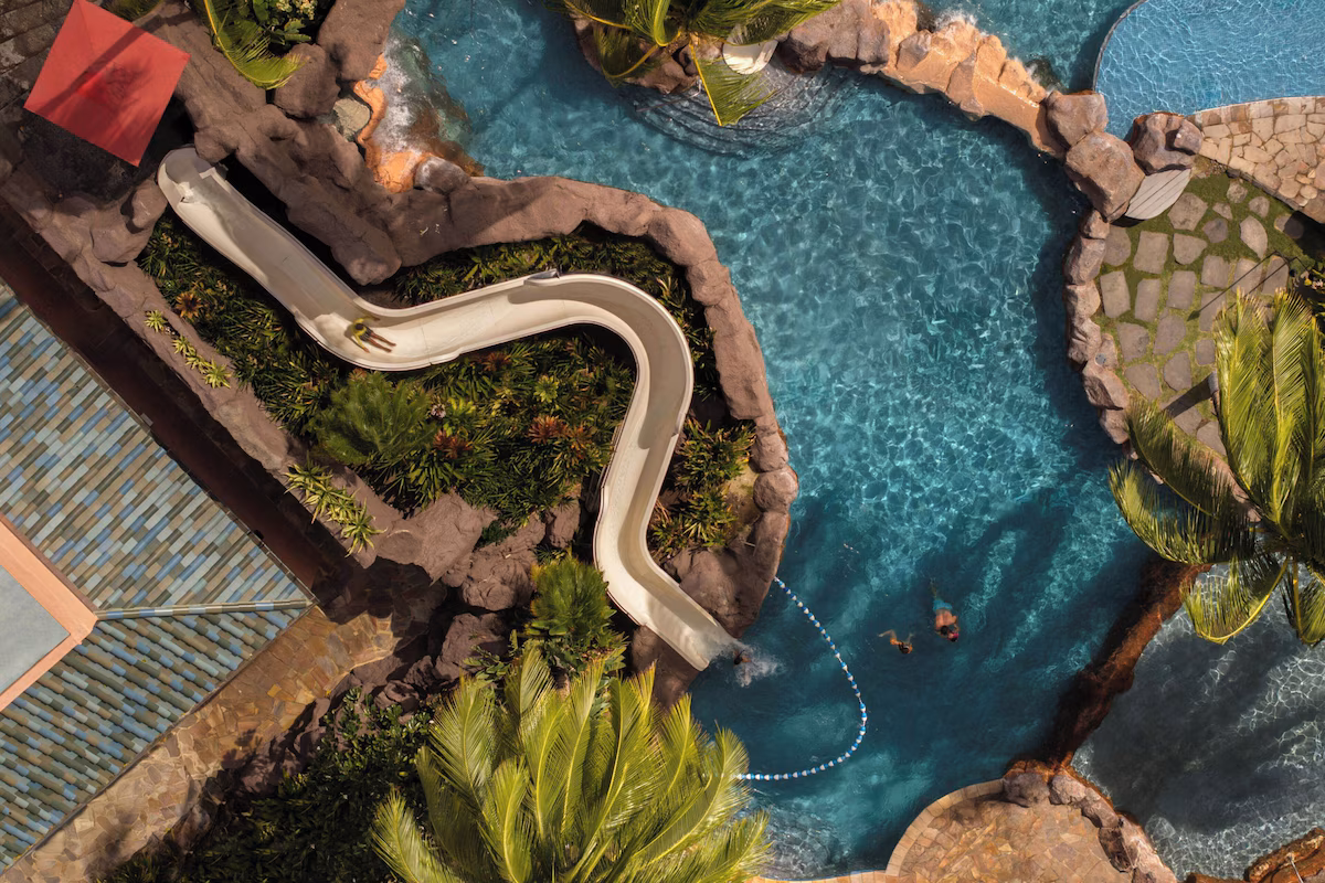 Resort pool and slide