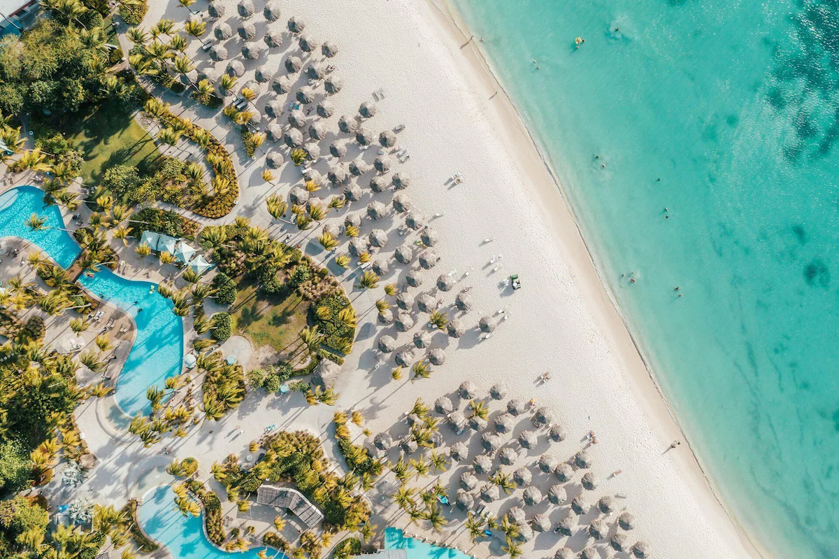 White sand beaches with clear water