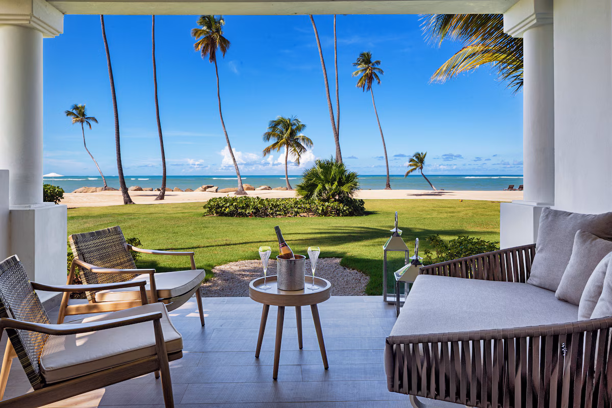 Suite patio with ocean view