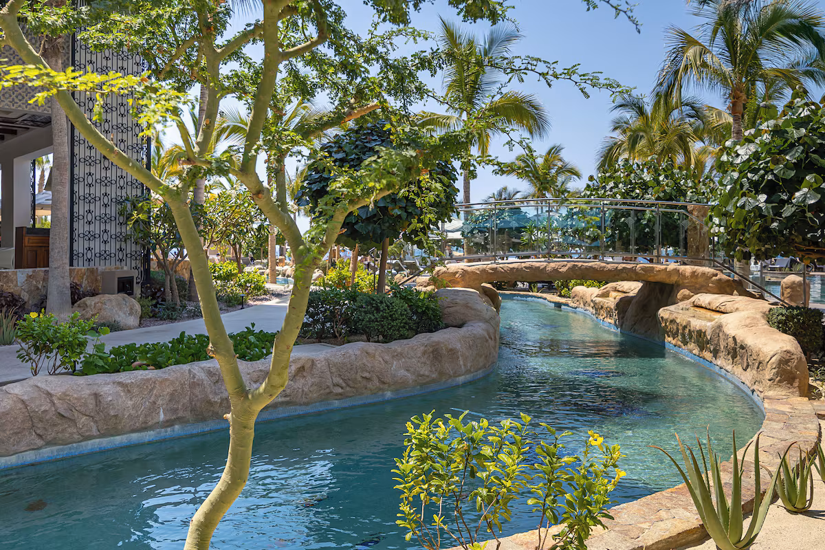 Lazy river runs through the resort grounds